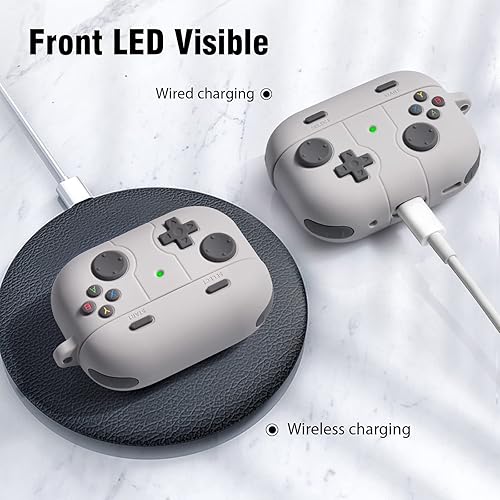 Vista 12 de Funda para AirPod Pro 2, KOREDA - Funda protectora de silicona con llavero para Airpods Pro de 1ª/2ª