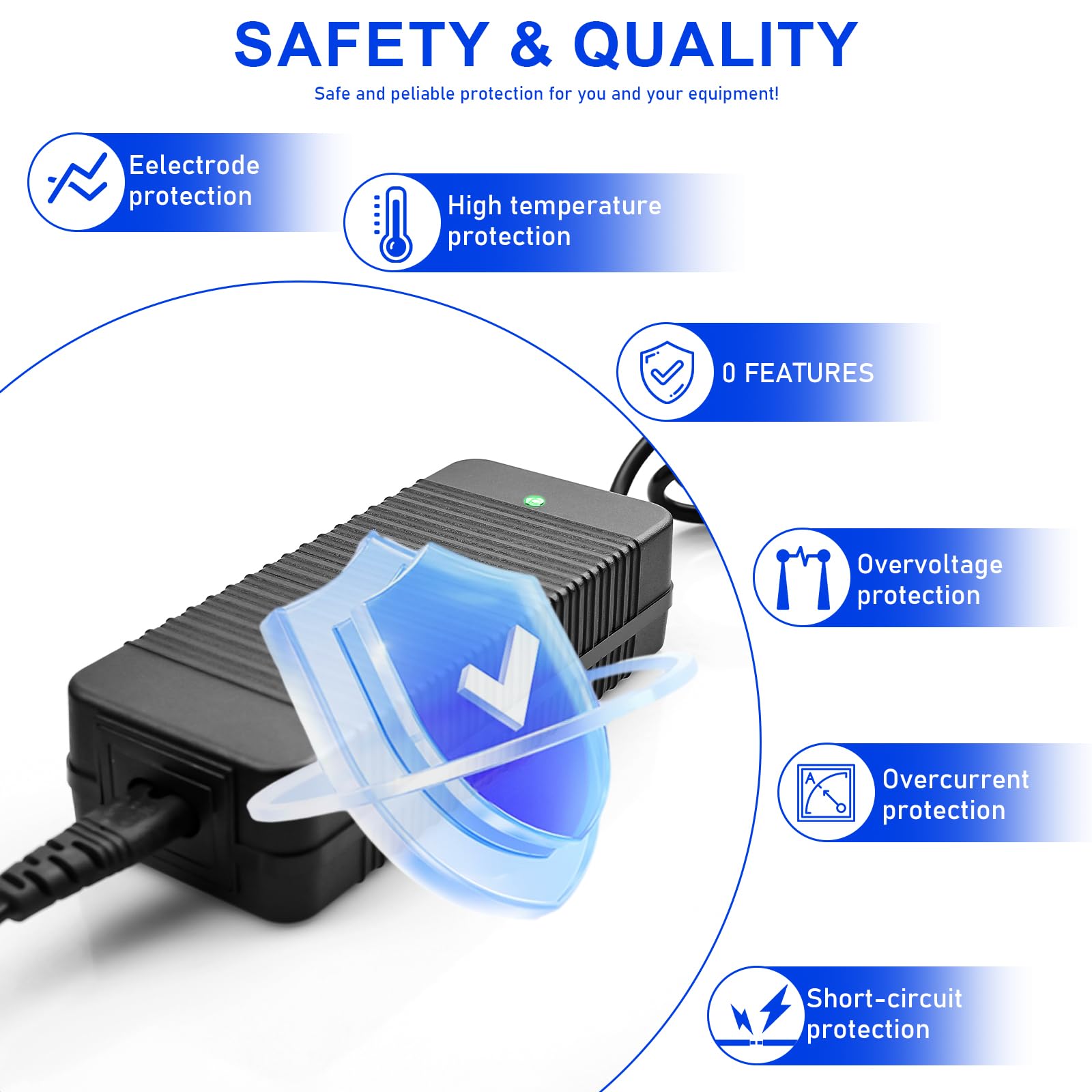 Chargeur de batterie 53,5 V 2 A pour scooter électrique NIU KQI2 KQI3, prise européenne pour scooter électrique KQi3 Pro/Max/Sport/KQi2 Pro, hoverboard, vélo électrique