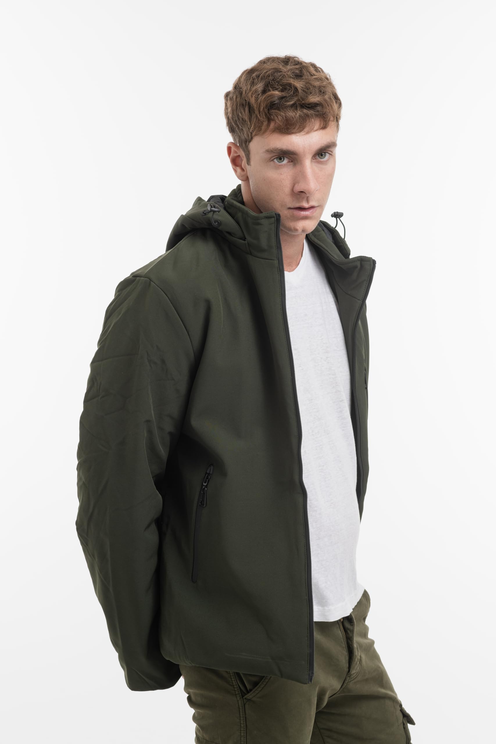 TONY BACKER Giacca Jacket Uomo Invernale Softshell Impermeabile Antivento con Cappuccio Giacca Calda Giubbotto Uomo Trekking Casual 3351