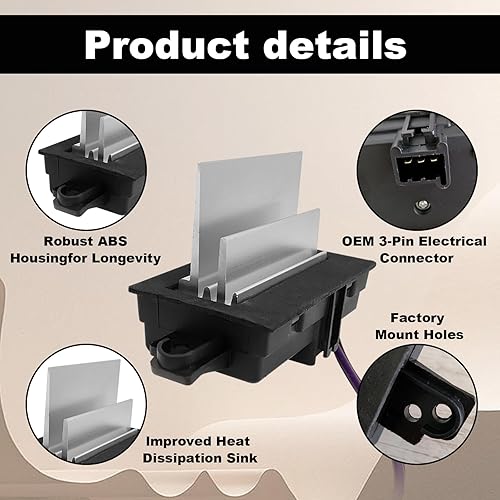 Miniatura 2 de Calefacción y aire acondicionado Ventilador HVAC Módulo de resistencia del motor compatible con Buick Cadillac Chevrolet GMC Oldsmobile Pontiac #