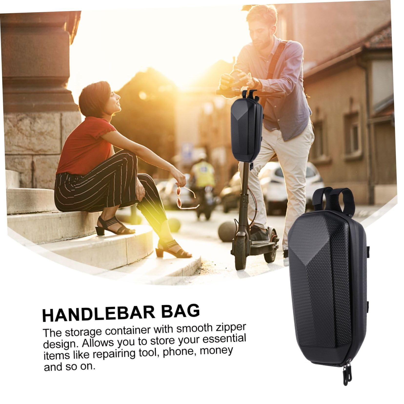 Toddmomy Eva Griffbeutel Scooter -Tasche Koffer Roller Lenkerbeutel Im Freien wasserdichte Beutel Für Scooter-Rucksack Radfahren Handhaben Hartschalen-lenkertasche Black