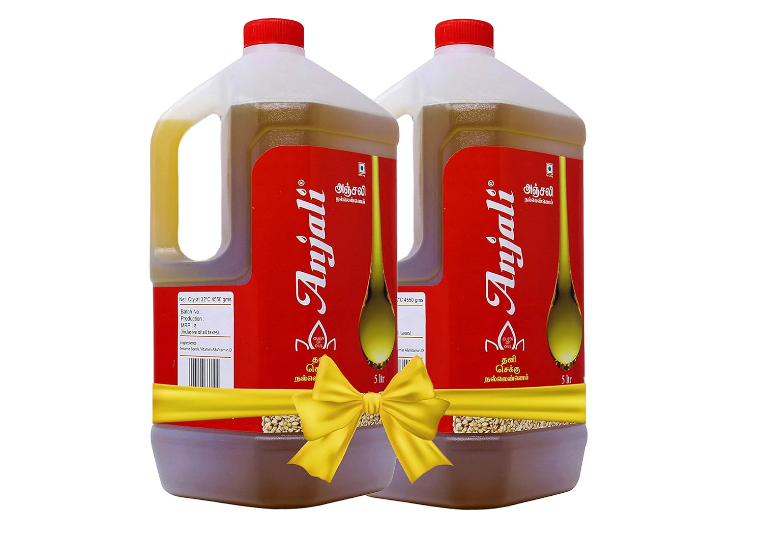 Anjali Cold Pressed Gingelly / Sesame Oil (10 Litre Each 5 Litre Can