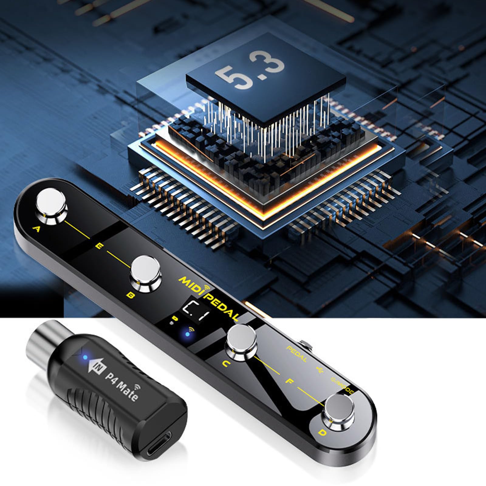 Sistemi di ricezione a pedale di espressione mappatura flessibile per postazioni di lavoro audio Controller a pedale portatile con ricevitore Design ABS programmabile per DAW Live Stable