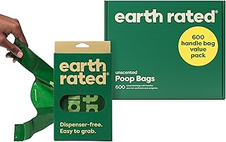 Earth Rated Hundekotbeutel mit Griffen, Vorteilspack, leicht zu binden und garantiert auslaufsicher, geruchlos, 600 Stück product image