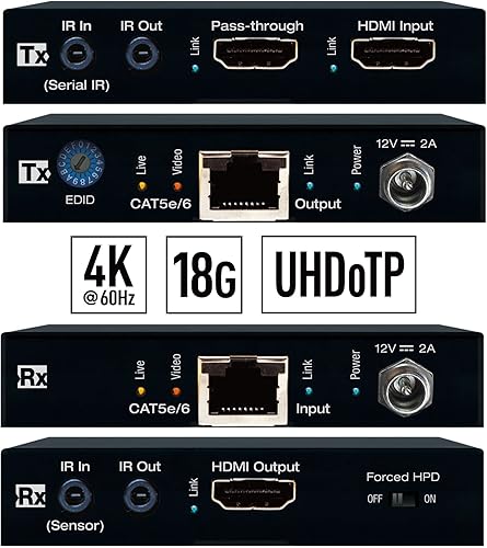 KD-EX18G: Juego de extensor CAT6 de más de 114.8 ft HDMI