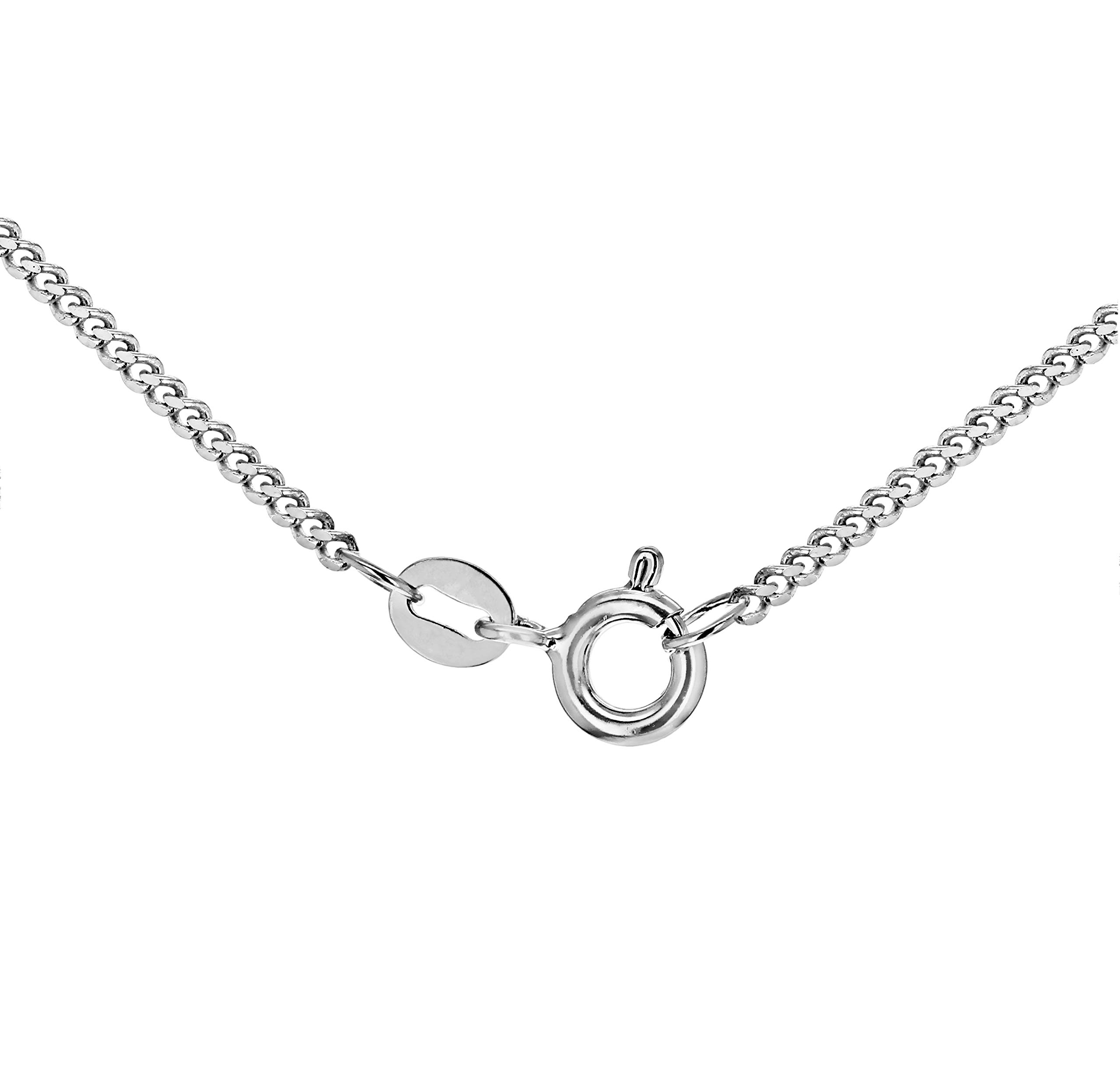Tuscany Silver Damski srebrny naszyjnik - rodowany CZ koziorożec konstelacja wisiorek na łańcuszku o splocie pancerka - 46 cm / 18 cali