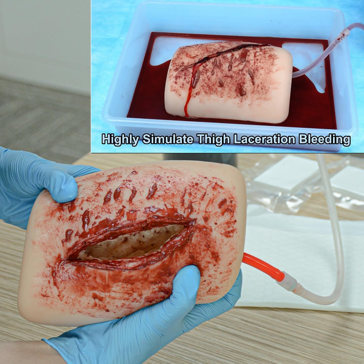Kit Di Addestramento Per Il Controllo Dellemorragia, Simulatore Di Medicazione Delle Ferite, Simula In Modo Accurato La Ferita Sulla Coscia E La Scena Di Sanguinamento, Per Esercitazioni Di