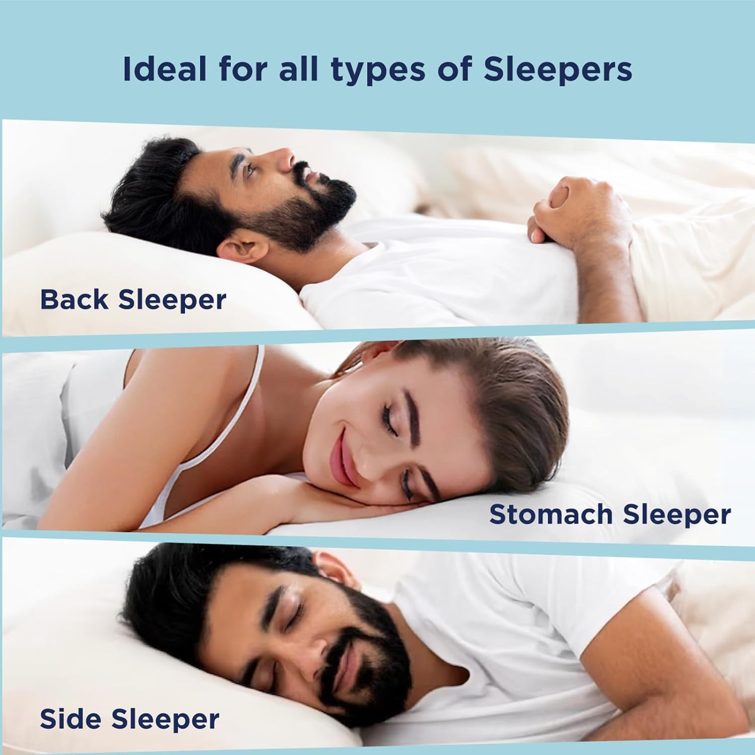 The Sleep Company Smart Adjustable Plush Pillow|Super Soft & Fluffy| White, Pack of 2,Microfiber - Image 5 thumbnail