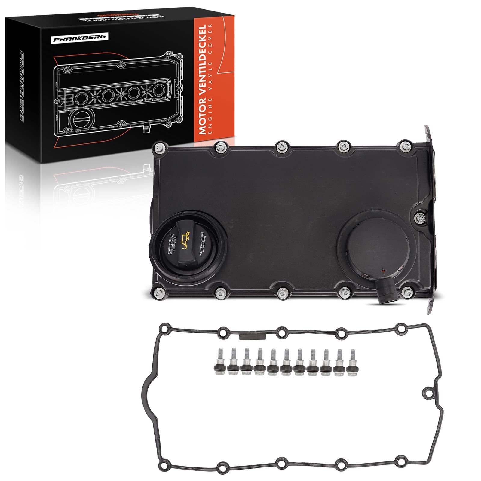 Frankberg Tapa de la culata tapa de válvulas 03G103469B | con tornillo ASA Juego de juntas para tapa de válvulas; Compatible con: A4 8EC, A6 4F2, A6 Avant 4F5, A4 Avant 8ED