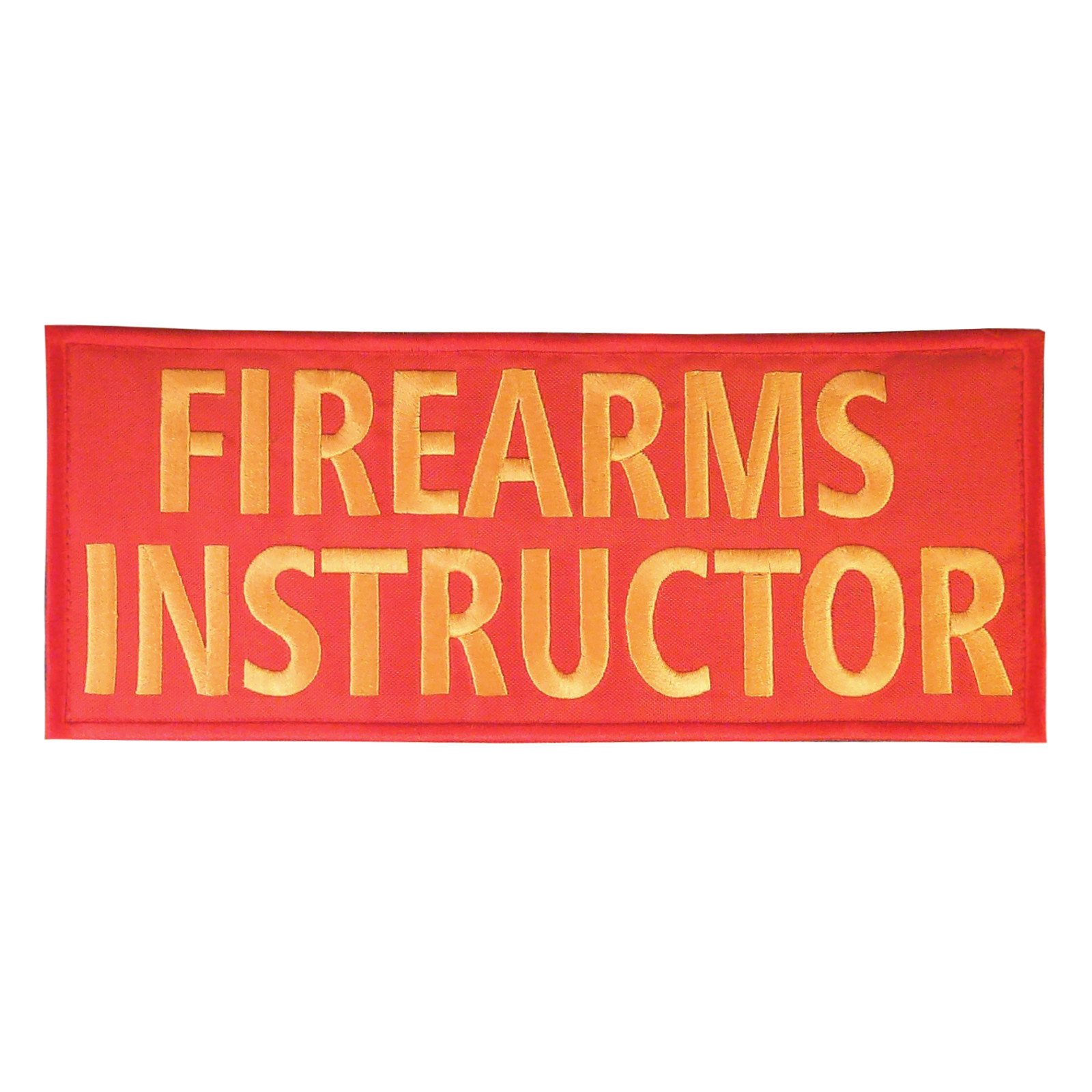 Firearms Instructor Big XL 10x4 inch Morale Body Armor Vest Tactical Fastener Patch (Red and Yellow)
