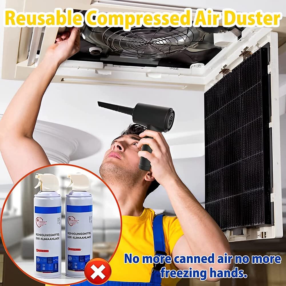 Spolverino ad aria compressa Spolverino ad aria elettrica riutilizzabile Air Duster e aspirapolvere 2 in 1, 3 velocità 51000 /min soffiatore d'aria fili