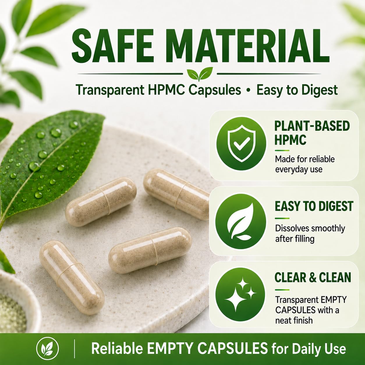 Size 000 Vegan Empty Capsules, 1000 Count Veggie Empty Pill Capsules — Amazon image 5