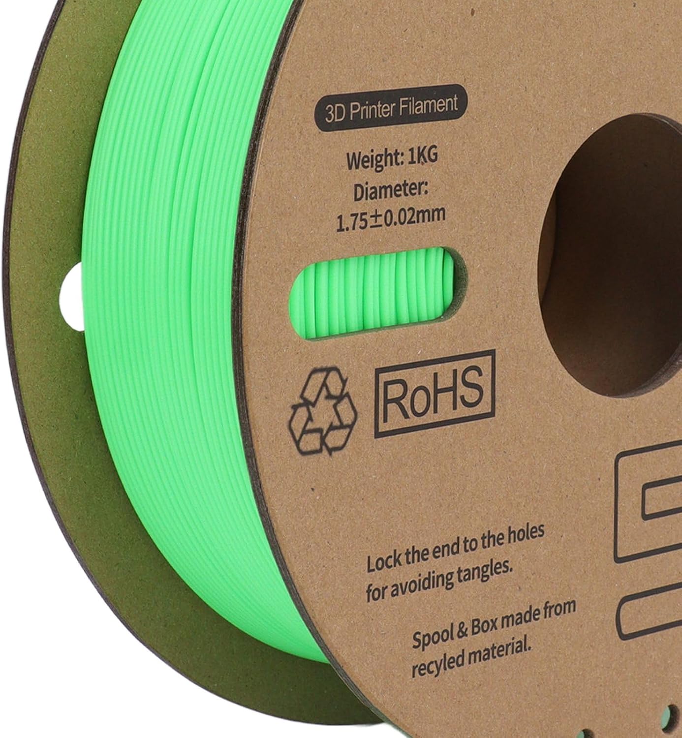 Green PLA Filament 175mm., 3D Printer Filament, Speed Printing Up to 600mms/, Accuracy 002mm±., Enhanced Toughness for Detailed, Compatible with Most 175mm. 3D Printers