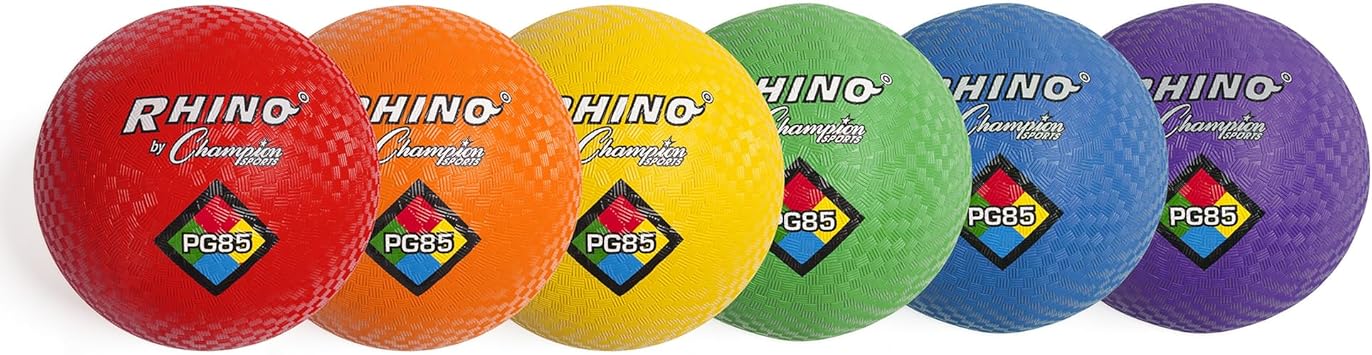 Champion Sports Playground Balls – Single Balls & Sets, Multiple Colors, Durable Nylon-Wound Construction for Kickball & Indoor/Outdoor Play