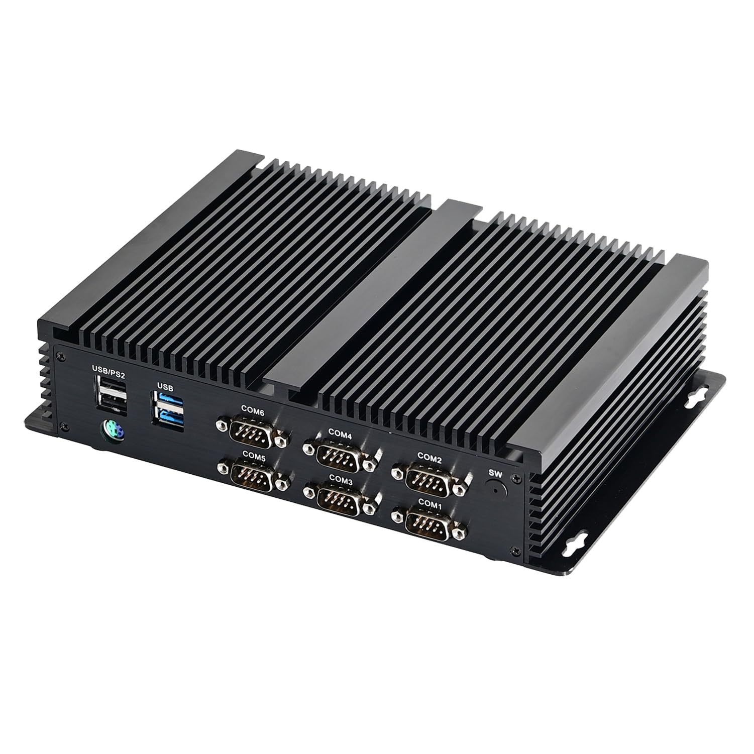 Industrial Computer, Fanless Mini PC, Windows 11 / Linux Ubuntu, I5 8250U 8259U 8260U 8350U 8265U, IM07, GPIO, Watchdog, WOL, SIM Slot, 2 x LAN, 6 x COM, 0 RAM, 0 Storage, Barebone No System