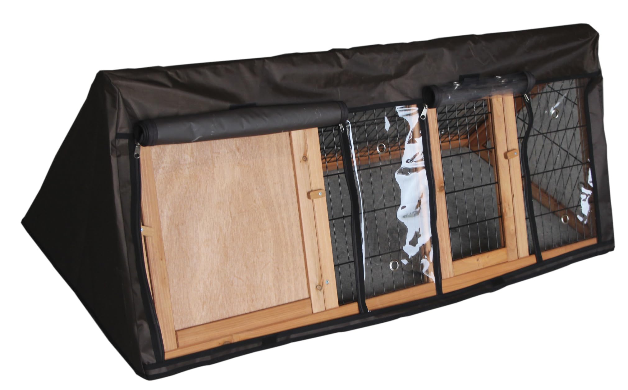 Actiaspet 46" Wooden Triangle Rabbit Hutch (118 x 52 x 45cm) – Weatherproof Outdoor Small Animal Shelter – Available with Cover, Without Cover or Hutch & Cover Set (Hutch + Cover)