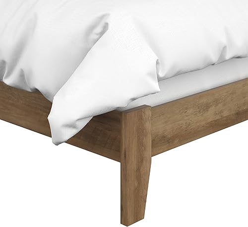 Miniatura 7 de Galano Payne - Base de cama tamaño Queen con cabecero, base de colchón con soporte de listones de madera, no necesita somier, fácil montaje, roble
