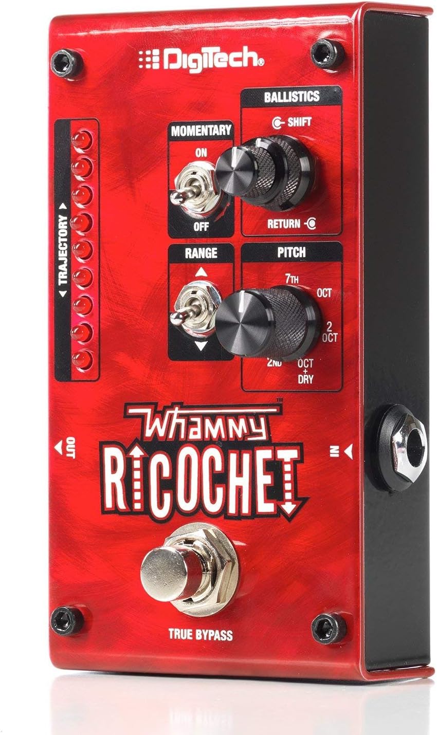 Digitech WHAMMY RICOCHET Guitar Pitch Effect Pedal Bundle with 4 Cables and 6 Assorted Dunlop Picks
