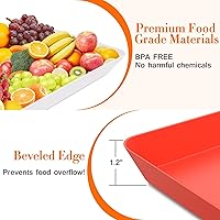 Vista 3 de WOWBOX 4 bandejas de servir para entretenimiento, platos para servir aperitivos, frutas, galletas, postres, bandejas de plástico reutilizables