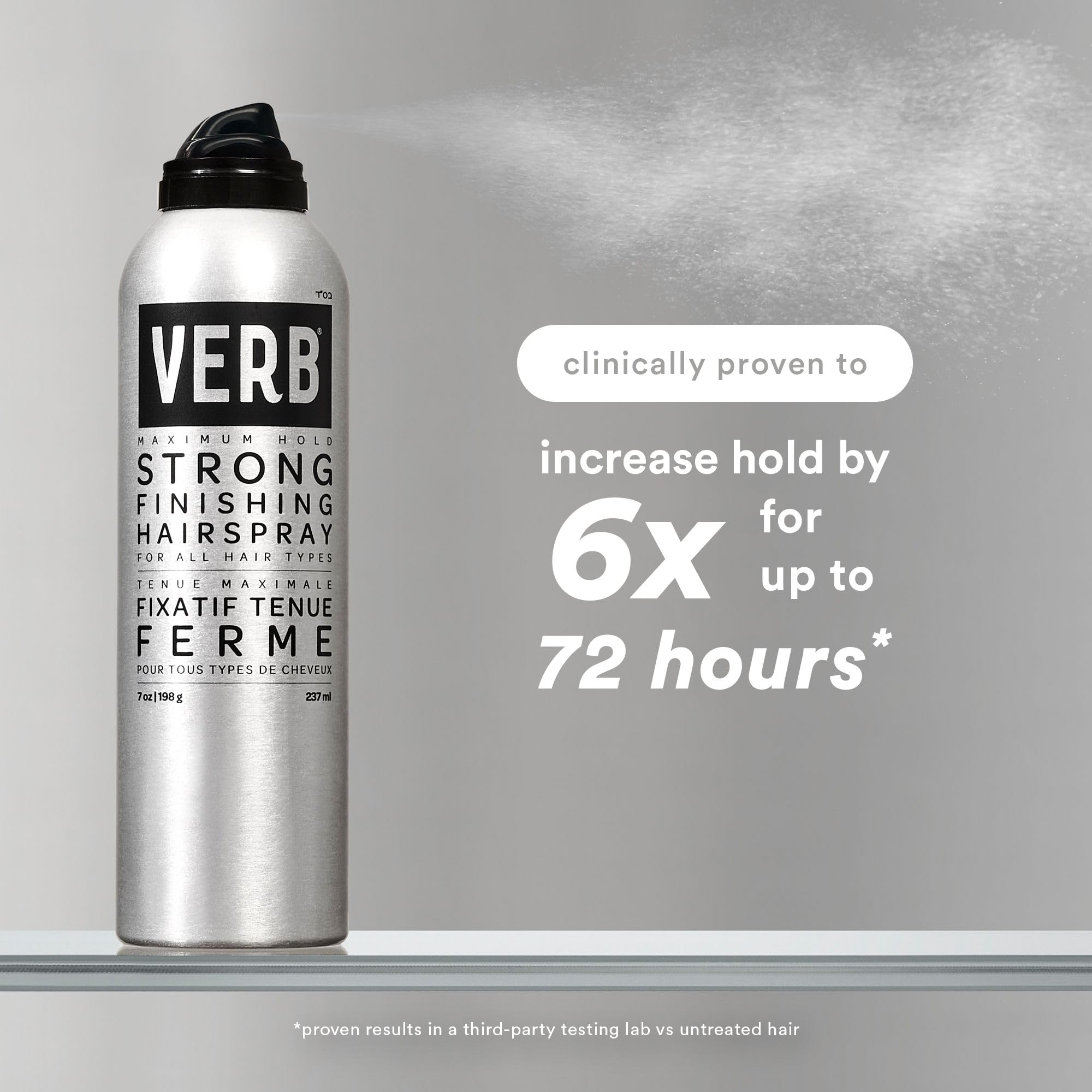 VERB Strong Finishing Hairspray, 7 oz - Firm Hold + Humidity Resistant - Warm Floral Scent