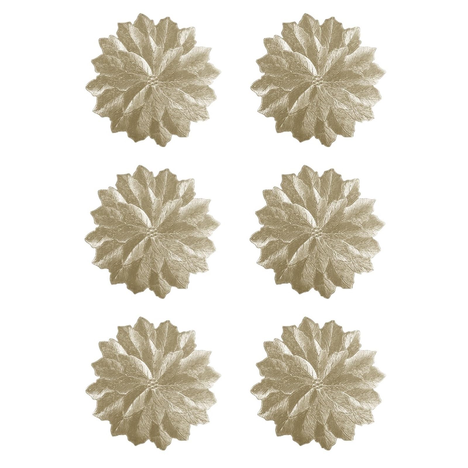 PVC Dining Table Mat 6PCS Arrival Decorative Dining Table Mats PVC Pressed Placemats Party/Wedding(Color 1)