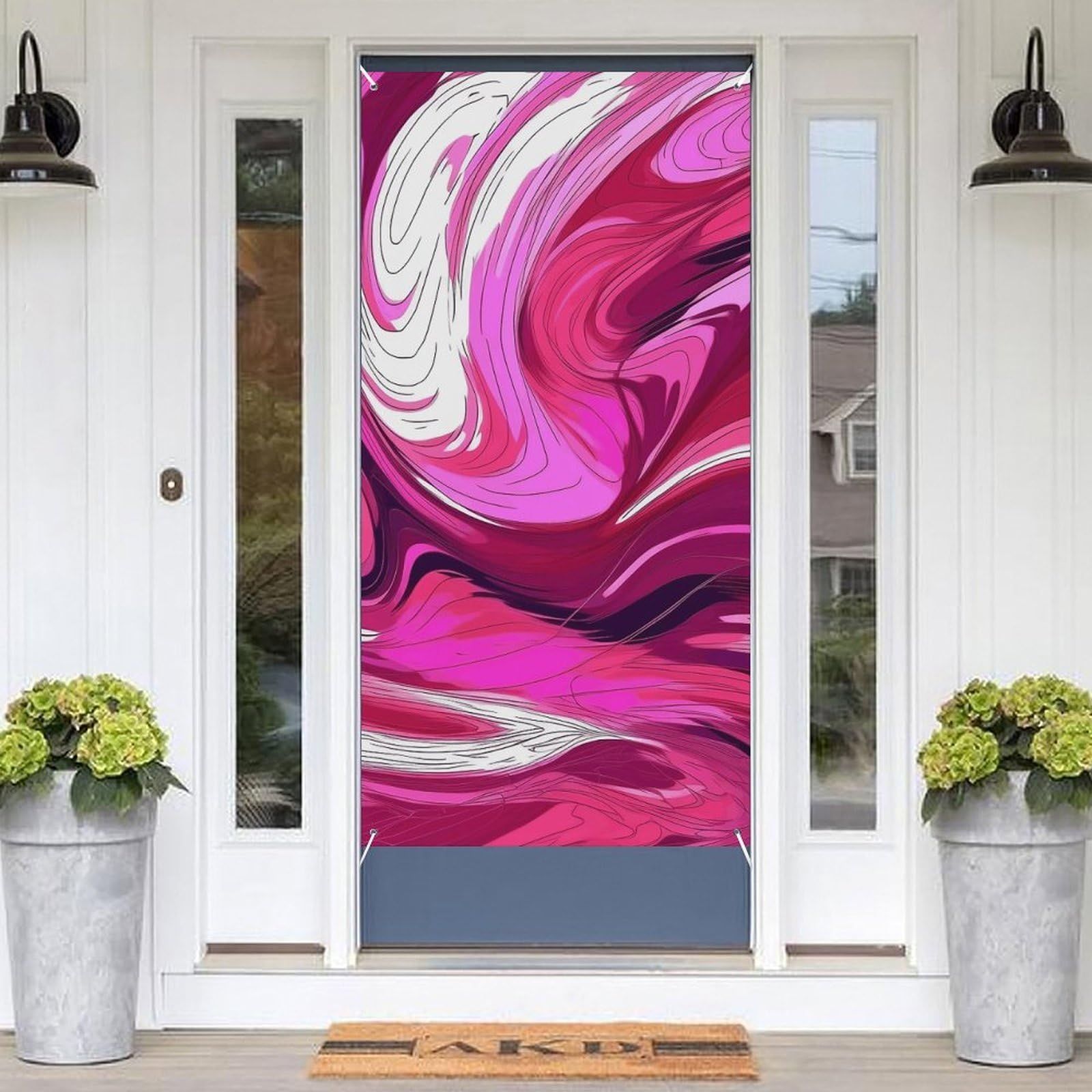 KLOPH Door Cover Decoration Welcome Door Banner Porch Sign Photo Background Door Curtains for Doorway Privacy Window Curtain Colorful Background Door Porch Cover Indoor Outdoor Decor 70.9x35.4in