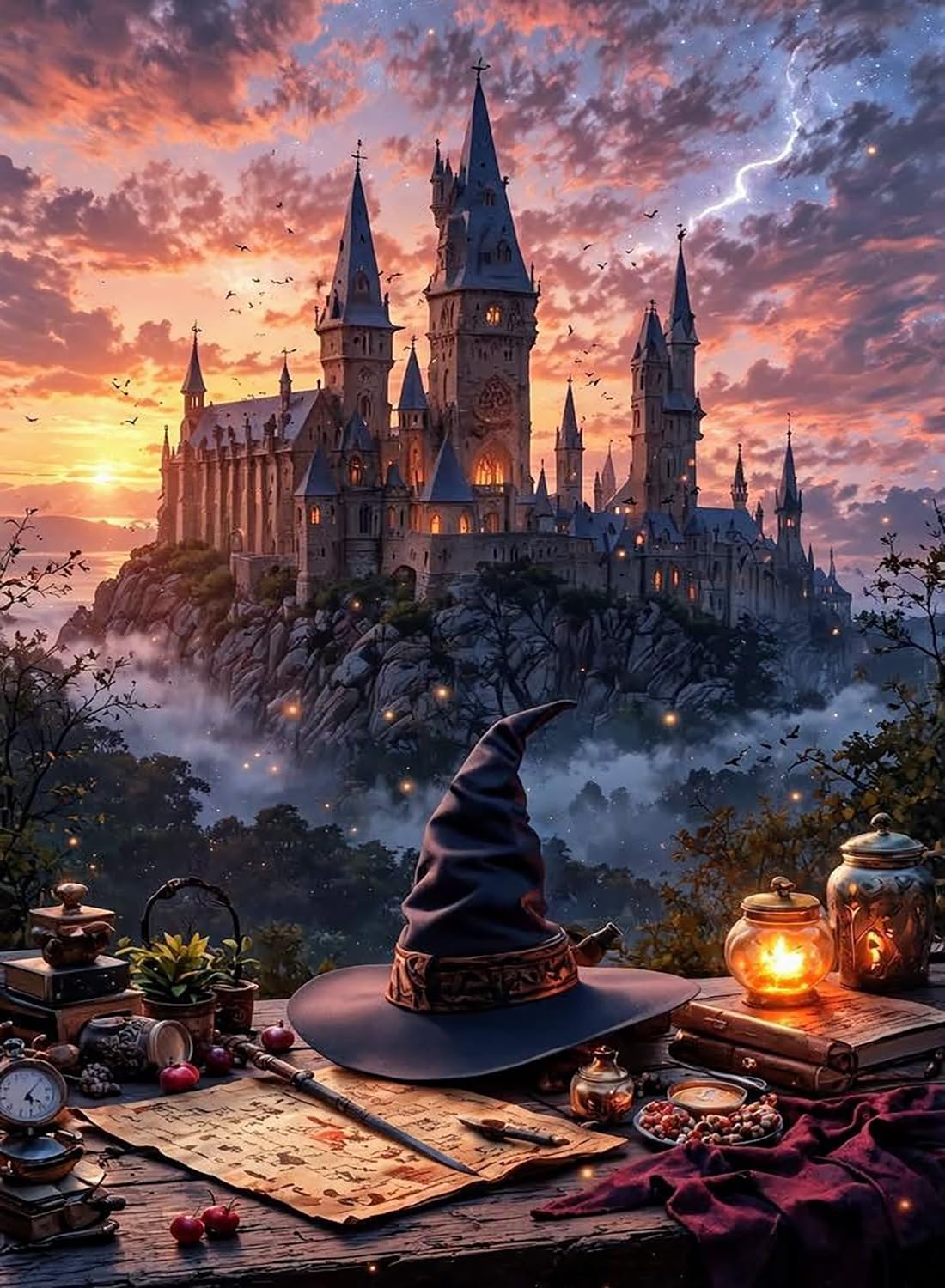 Paint by Numbers for Adults and Kids Beginner 6 Pack Fantasy Magic Castle Painting by Number Kits On Canvas Number Artist Paint by Number Kit DIY Oil Acrylic Paints Home Wall Decor 12x16 inch