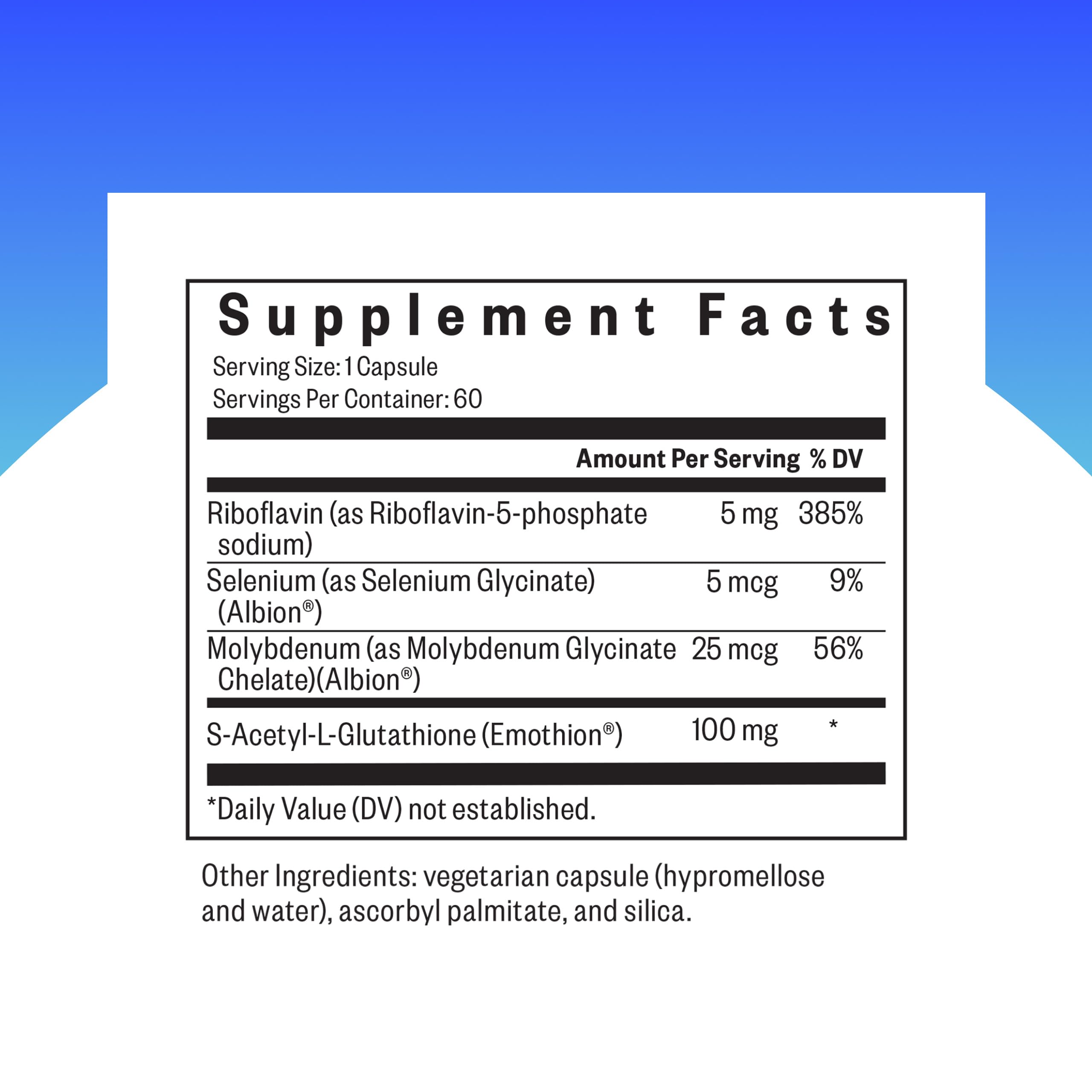 Seeking Health Glutathione Plus, 100 mg S-Acetyl-L Glutathione with Cofactors, Immune and Detoxification Support, Liver Health, Antioxidant and Free Radical Support, Vegetarian (60 Capsules) — Amazon image 2