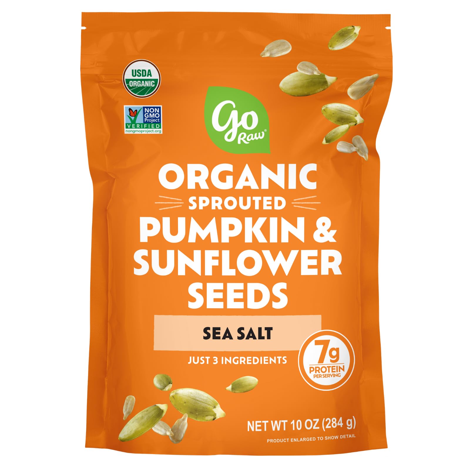 Go Raw Organic Sprouted Pumpkin & Sunflower Seeds, 10 oz, Sea Salted, Keto, Kosher, Superfood