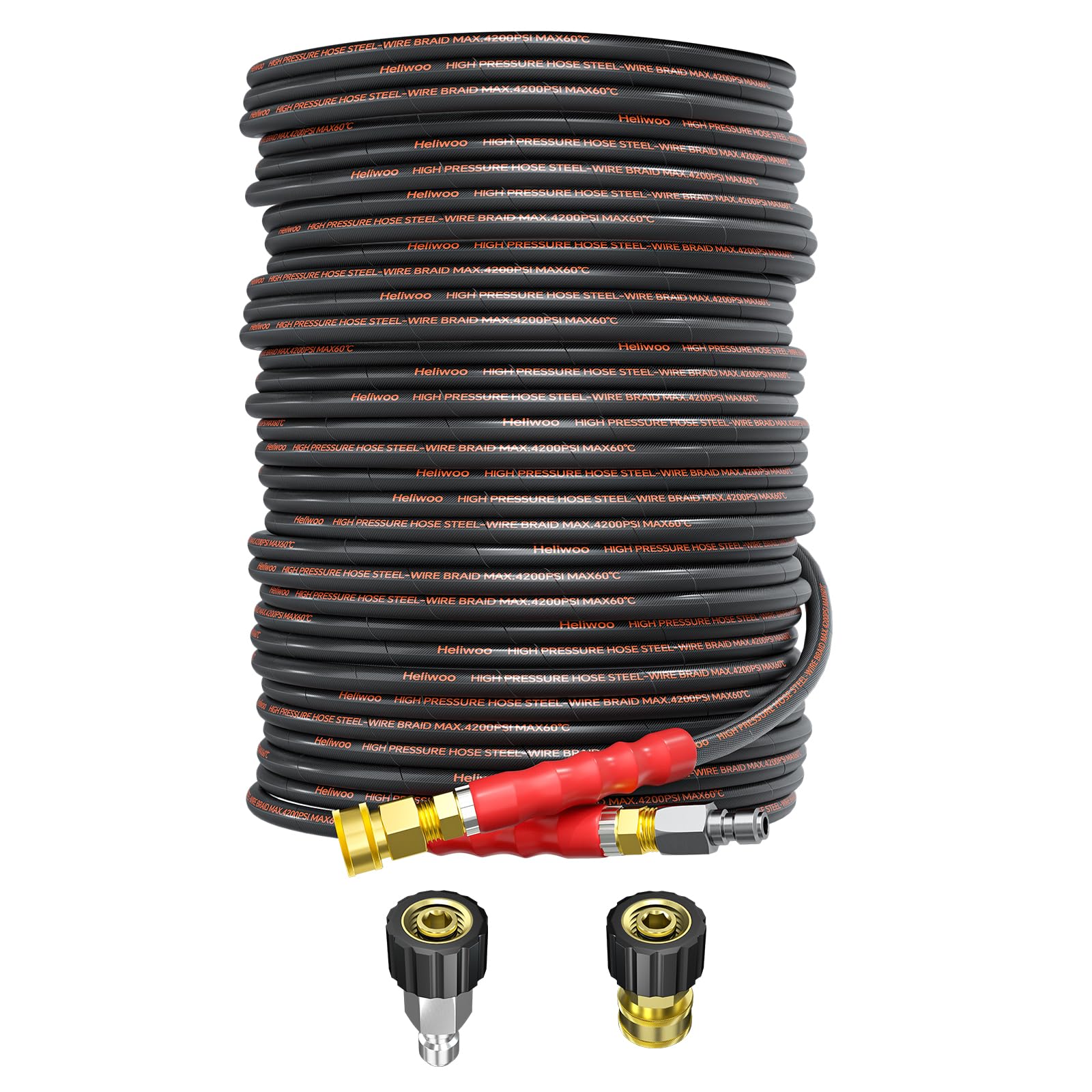 125FT Pressure Washer Hose 1/4" 4200PSI Kink Resistant