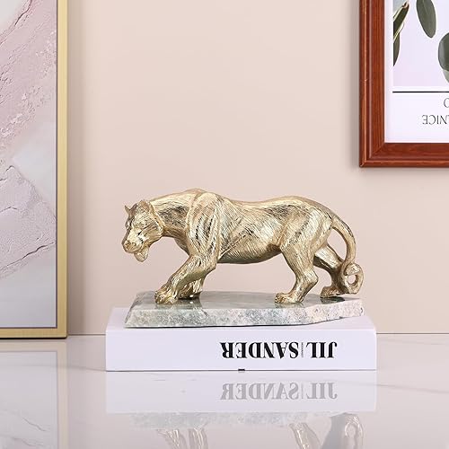 Miniatura 2 de suruim Estatua de tigre de latón, escultura de escritorio de tigre, escultura de animales para decoración del hogar, decoración de animales de la