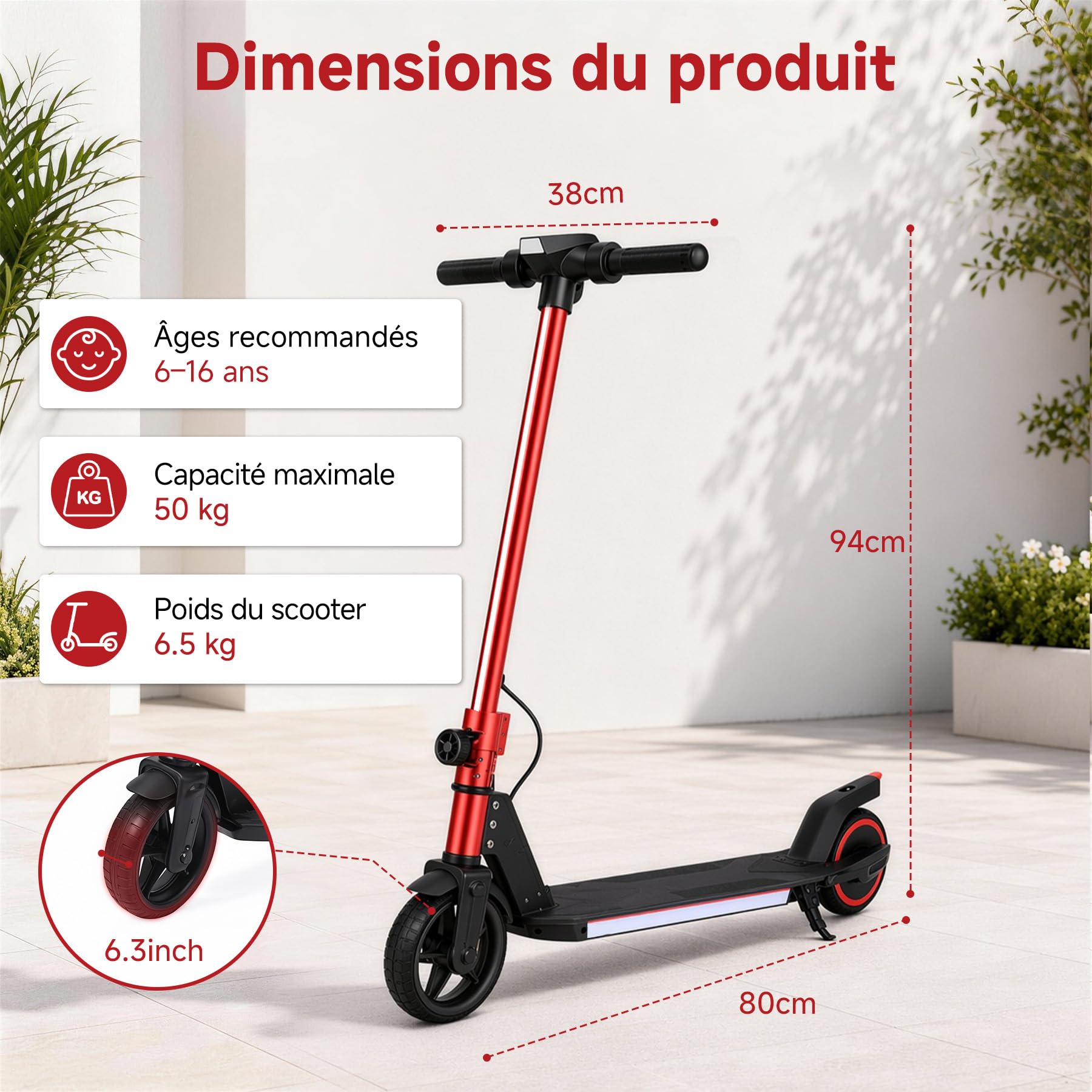 ORYXEARTH Trottinette Electrique Enfant 6-16 Ans, Pliable, Double Frein, Vitesse Max 16 km/h, écran LED lumière, Légère, montée Facile, Trottinette électrique Enfant ado