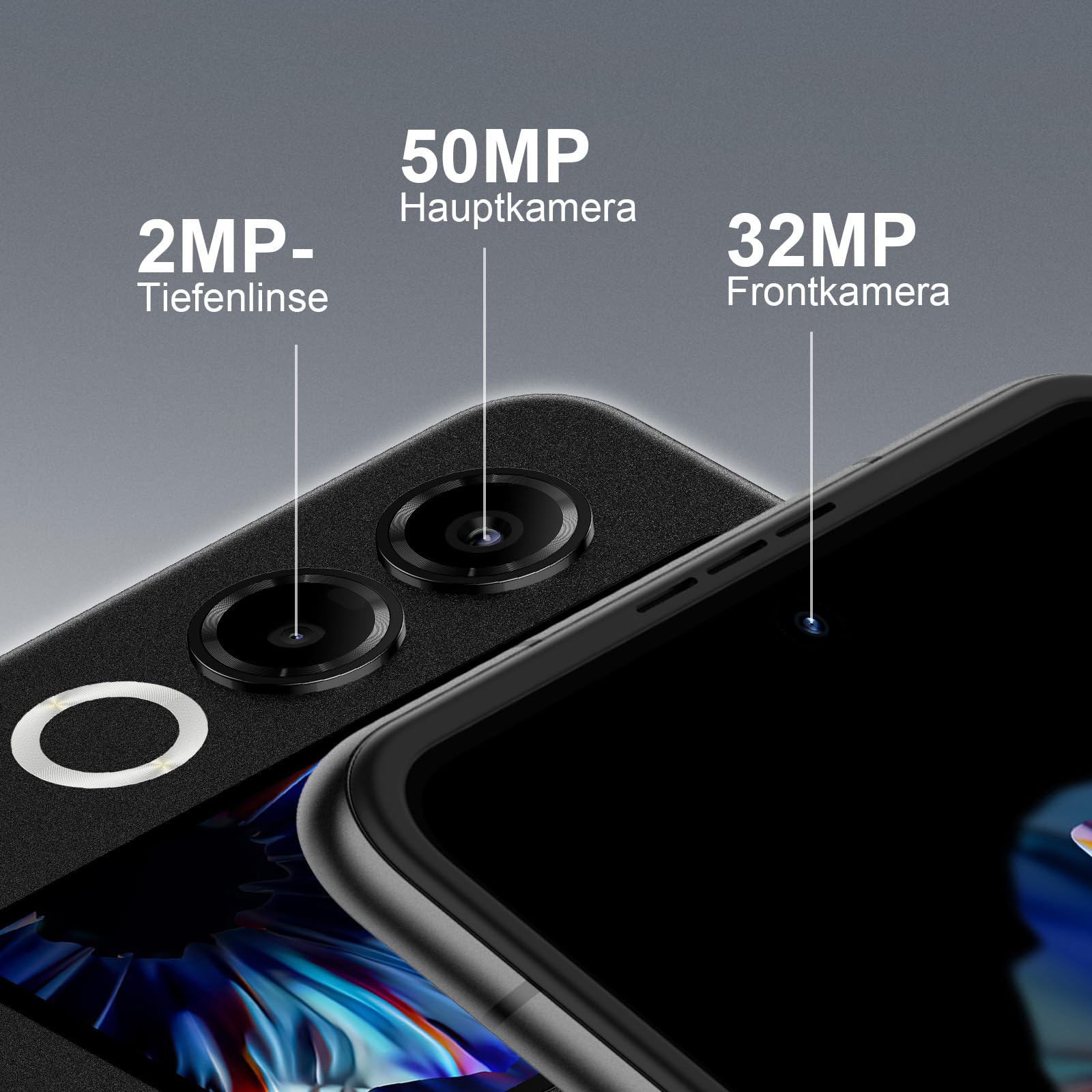ZTE Nubia Flip 2 5G, Smartphone Plegable con IA, 8GB+256 GB, Pantalla FHD+ AMOLED 6,9" 120Hz, Cámara 50MP, Batería 4325mAh, Carga Rápida 33W, Android 14, Incluye Funda, Negro