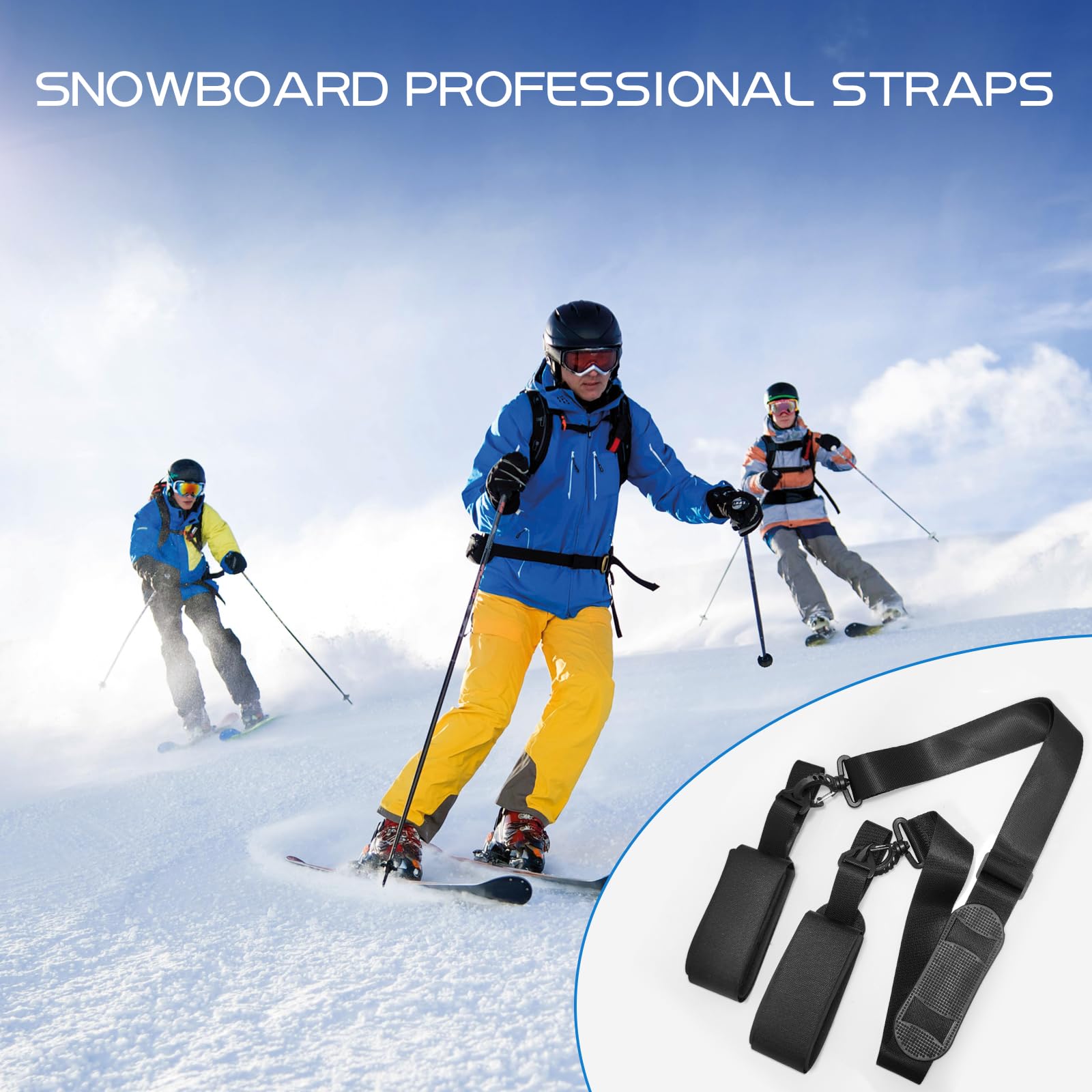 Sangle de Ski Réglable Bandoulière Porte-Équipement