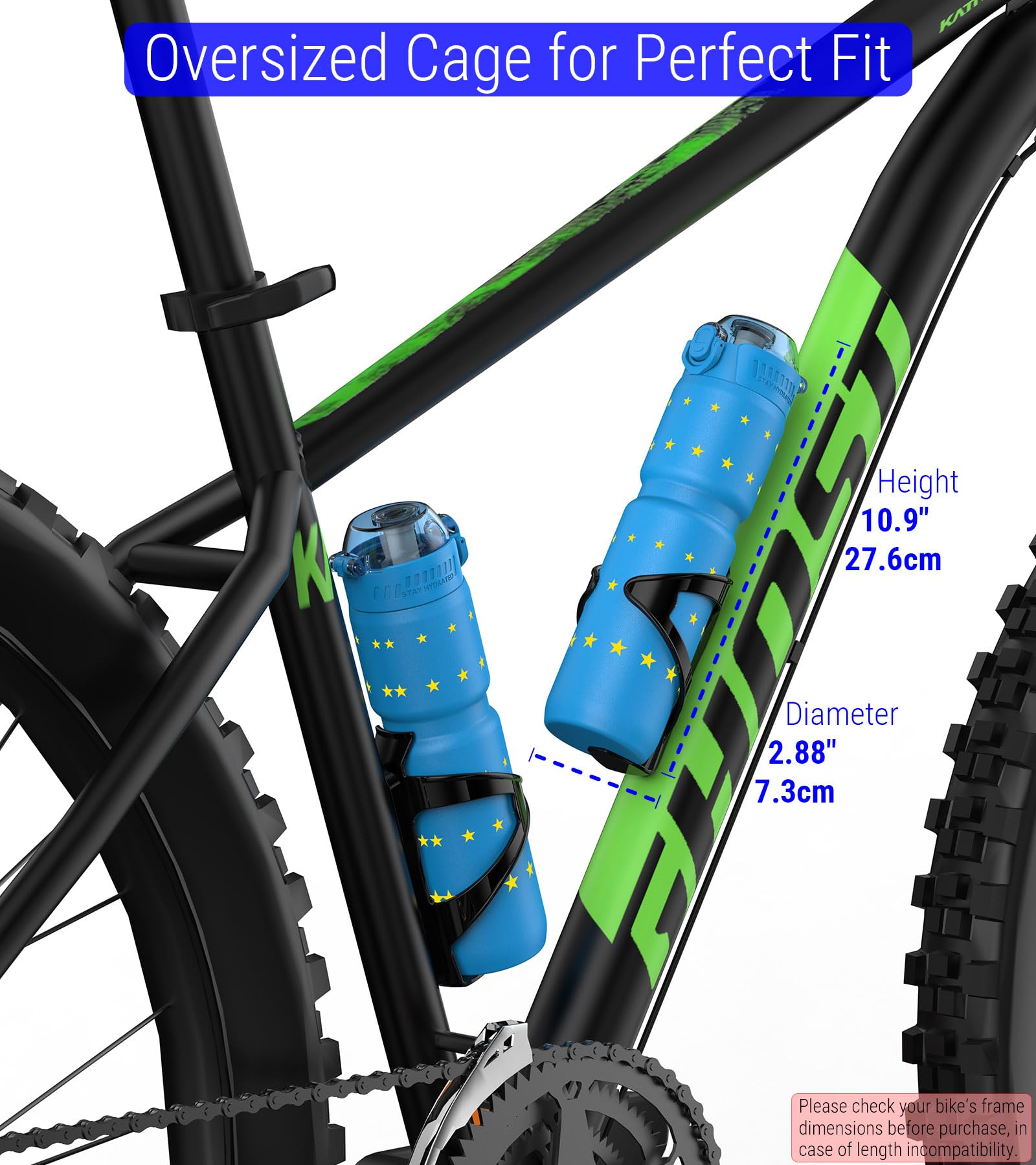 MYFOREST 700ml Botella de agua isotérmica para bicicleta, revestimiento de acero quirúrgico inodoro, agarre reforzado para terrenos difíciles, apertura rápida (Combo azul Europa)
