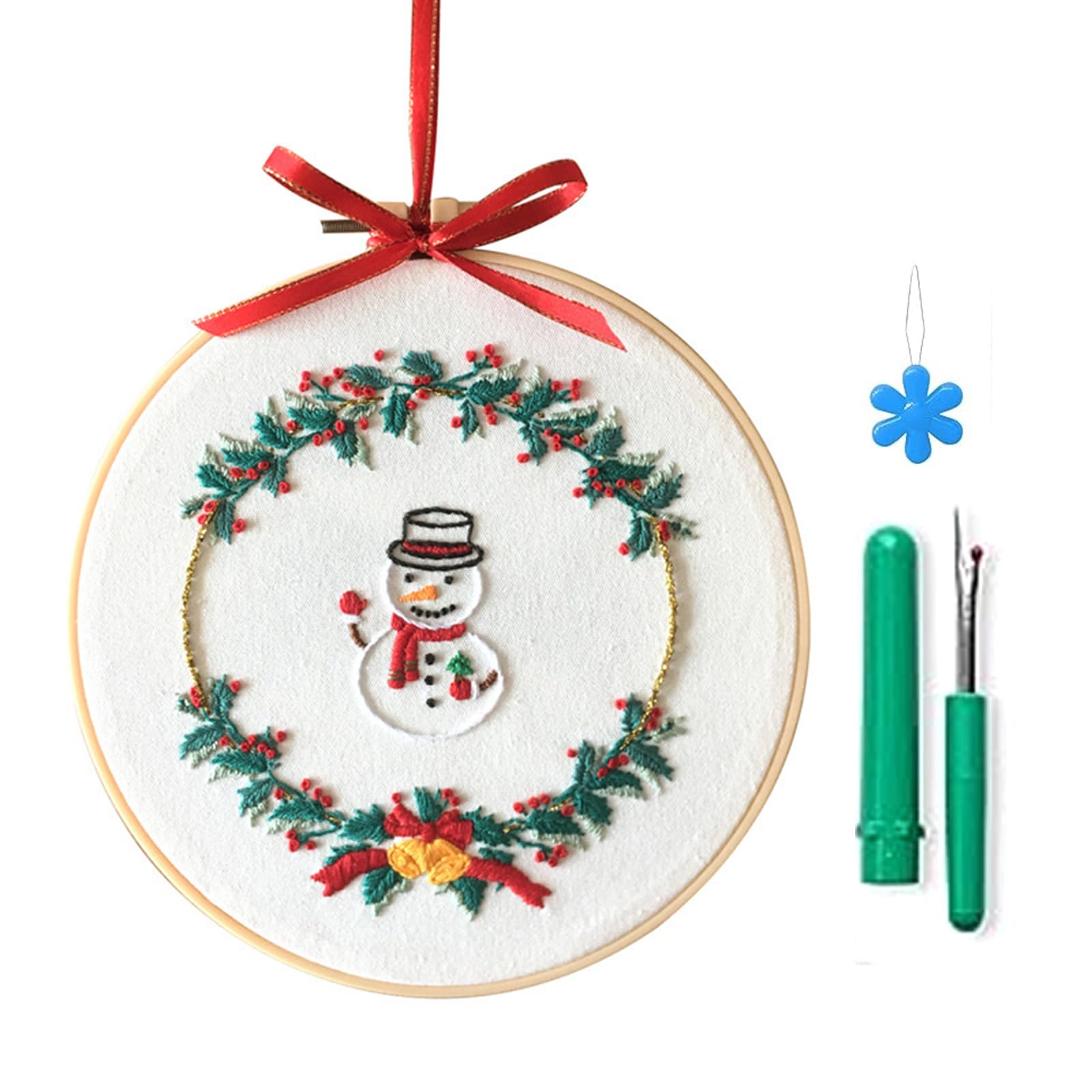 Kit Broderie Noel Kit De Broderie Merry Christmas Pour Débutants Et Adultes Broderie Point De Croix Noel