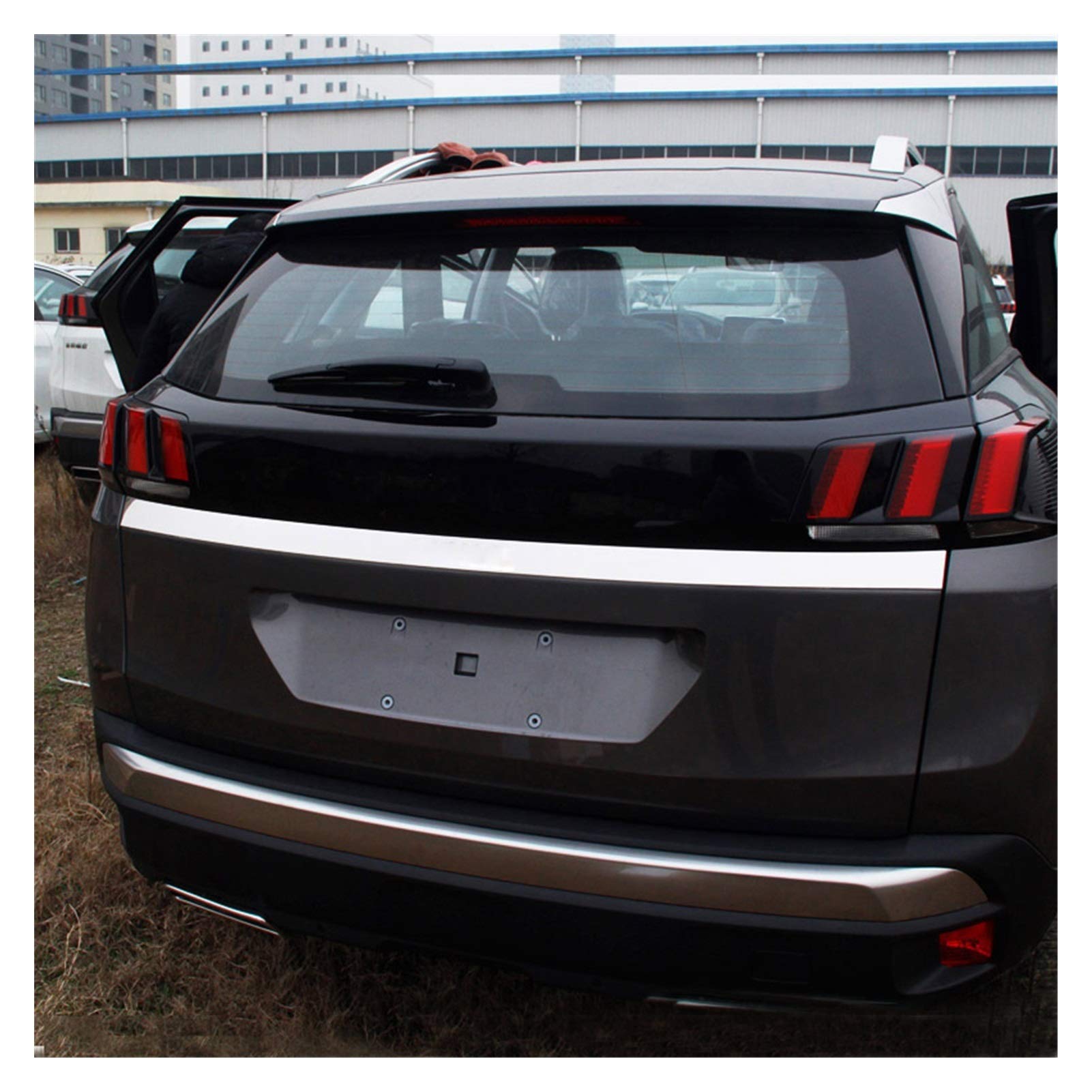 For Peugeot 3008 2017-cubierta cromada de Maletero Puerta Trasera embellecedor de manija de Puerta Trasera Pegatina Estilo moldura Decorativa
