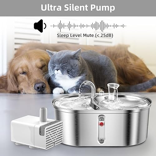 Miniatura 7 de Bomba de fuente de agua para gatos, bomba de fuente ultra silenciosa para mascotas, bomba de repuesto compatible con la fuente de agua para gatos