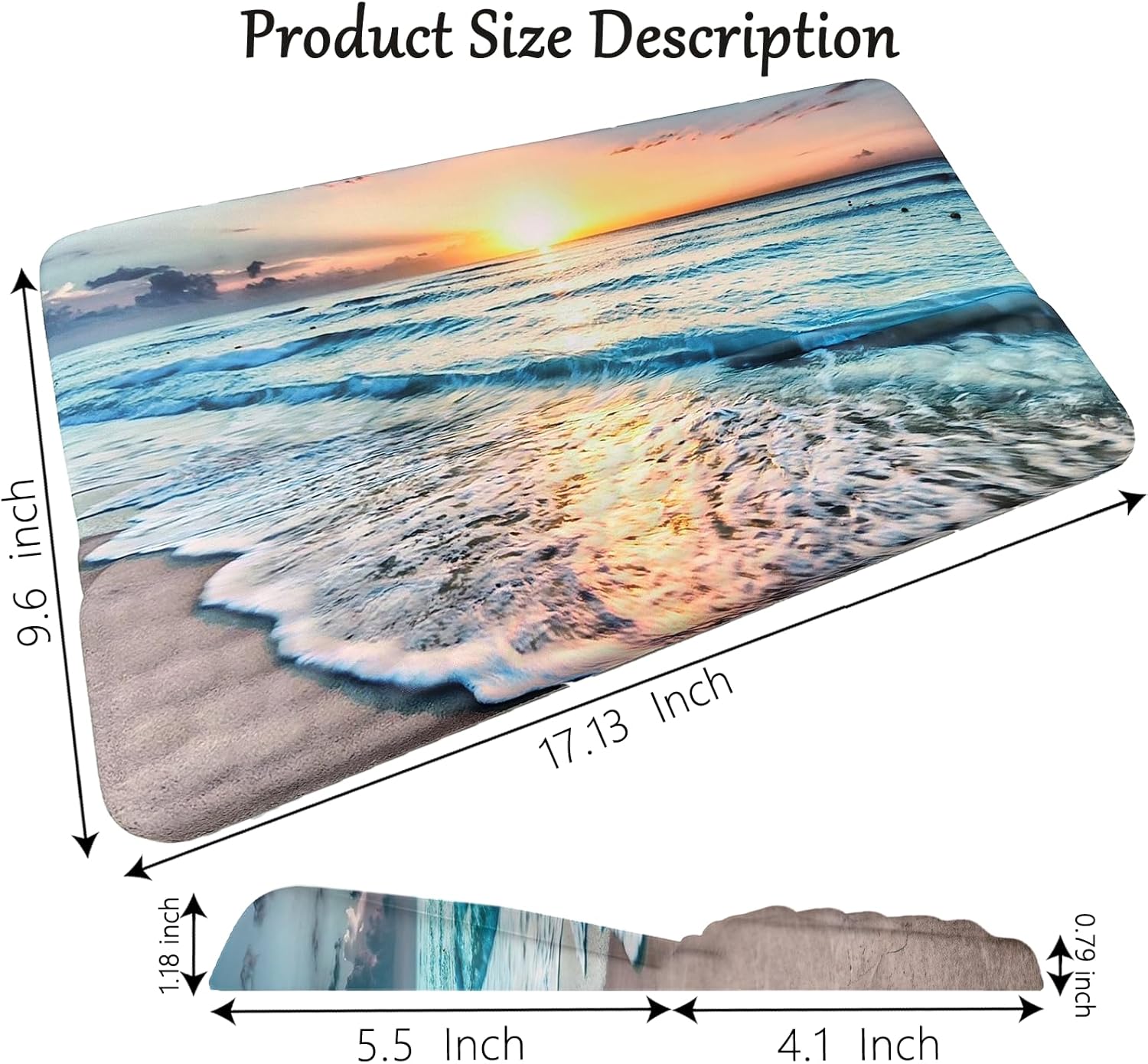 Ocean Beach Keyboard Stand with Gel Seashell Wrist Rest for Keyboard and Mouse