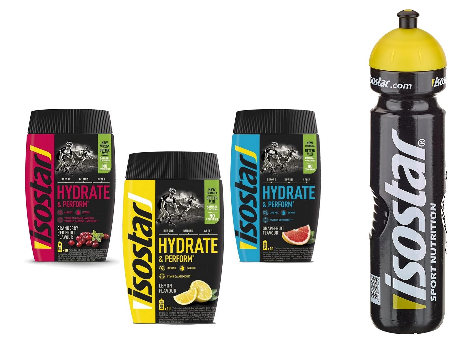 Isostar Hydrate & Perform Grapefruit - Lemon - Orange + Bottle 1L.