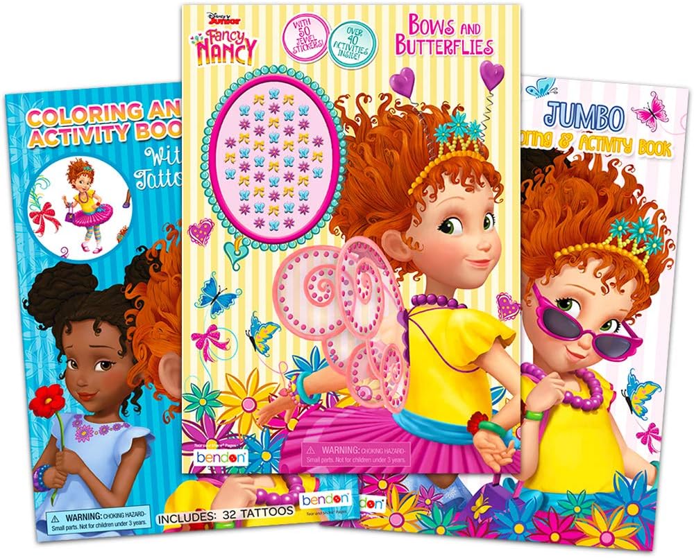 Disney Fancy Nancy Coloring and Activity Book Super Set - Pack of 3 Fancy Nancy Books, 304 Pages Total and 600 Stickers Featuring Fancy Nancy, Sofia and Doc McStuffins (Fancy Nancy Party Pack)