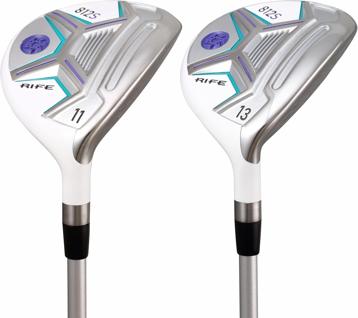 Womens Rife Golf 812s New Offset #11 + #13 Fairway Metal Wood RH Clubs Set Right Handed Premium Ultra Forgiving Ladies Flex Graphite Shaft with Tour Velvet Grip + Headcovers