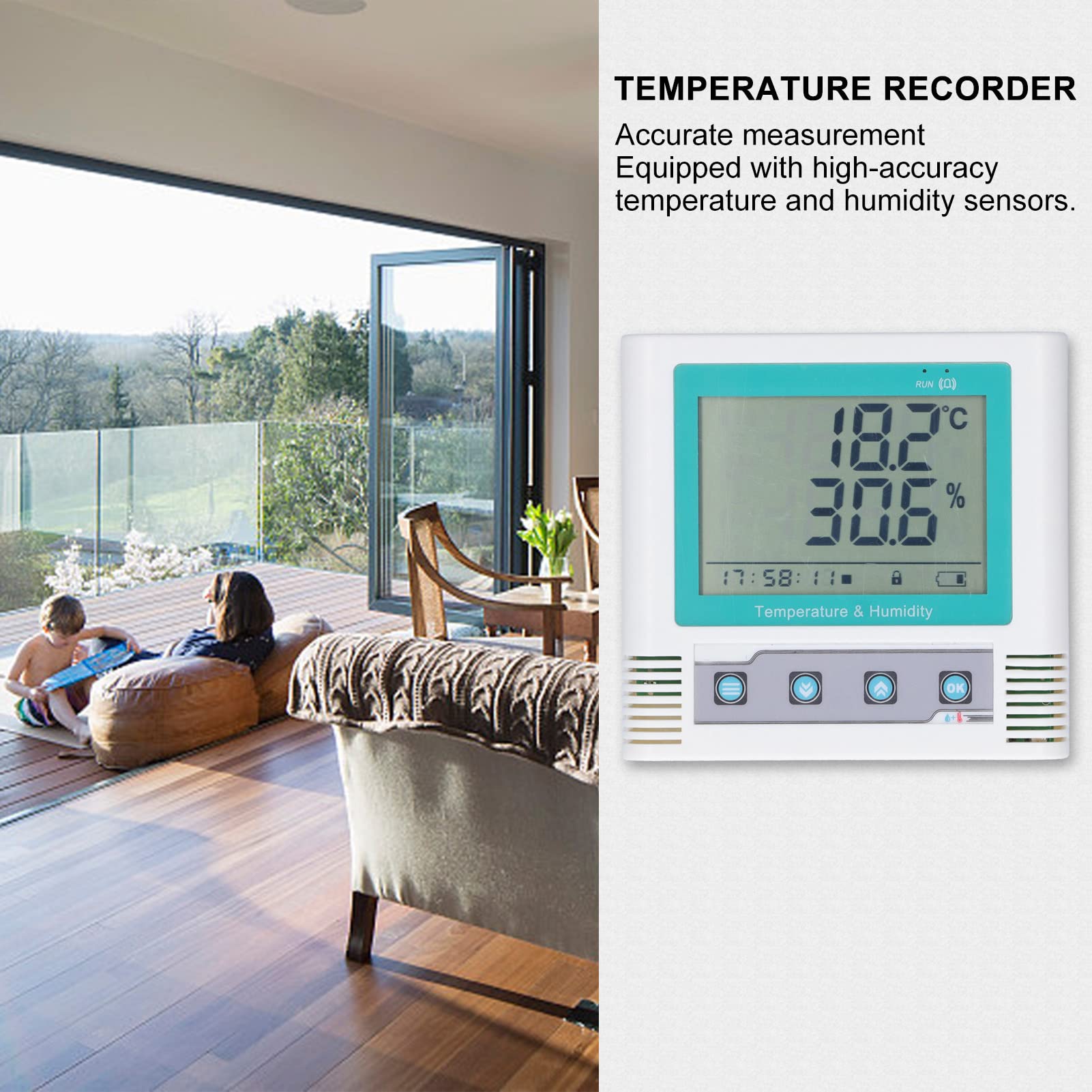 Enregistreur de Données de Température LCD avec Longue Autonomie