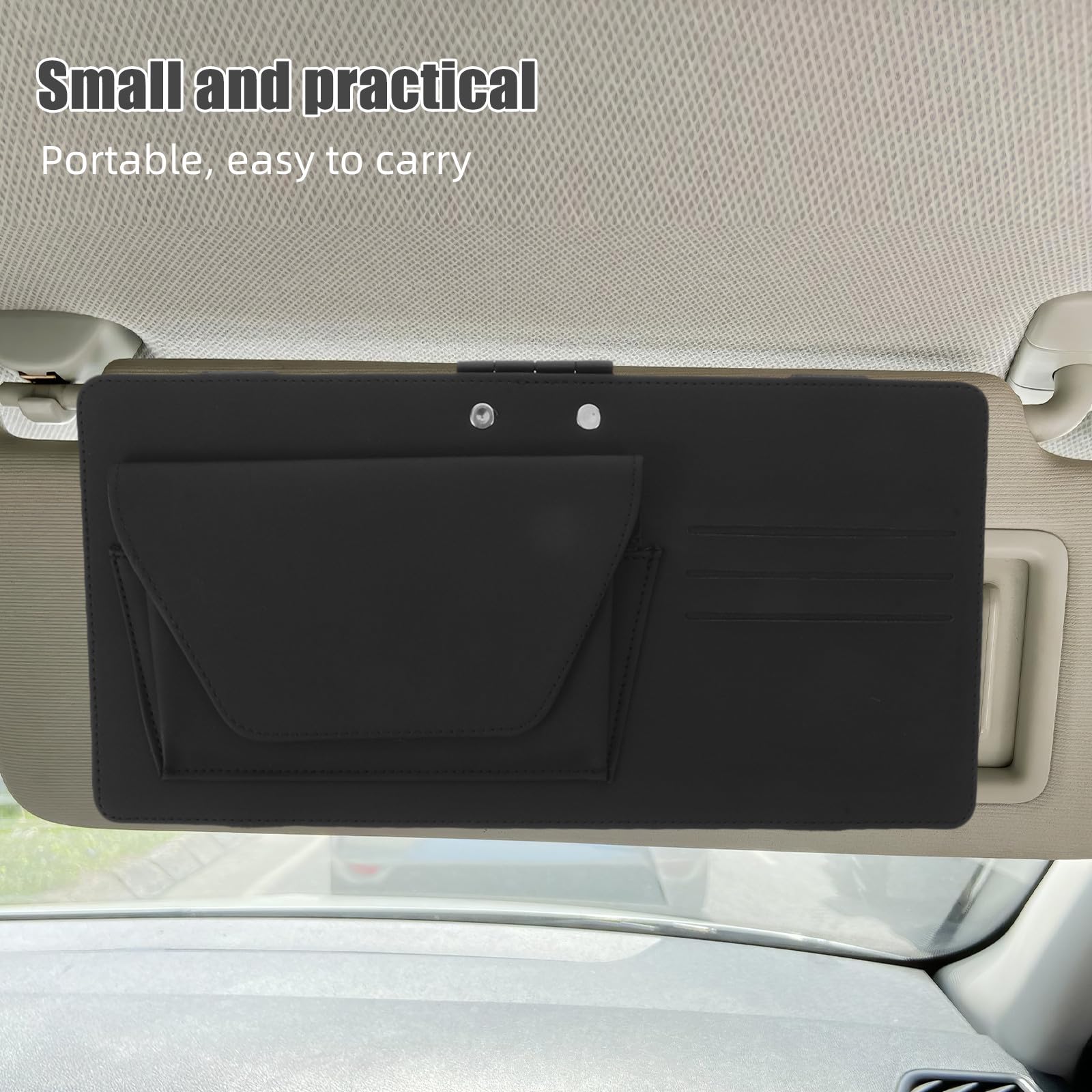 UPKOCH Clip per occhiali da sole per auto, clip porta occhiali per auto, organizer per visiera, accessori per interni, visiera antiriflesso per parabrezza, nero