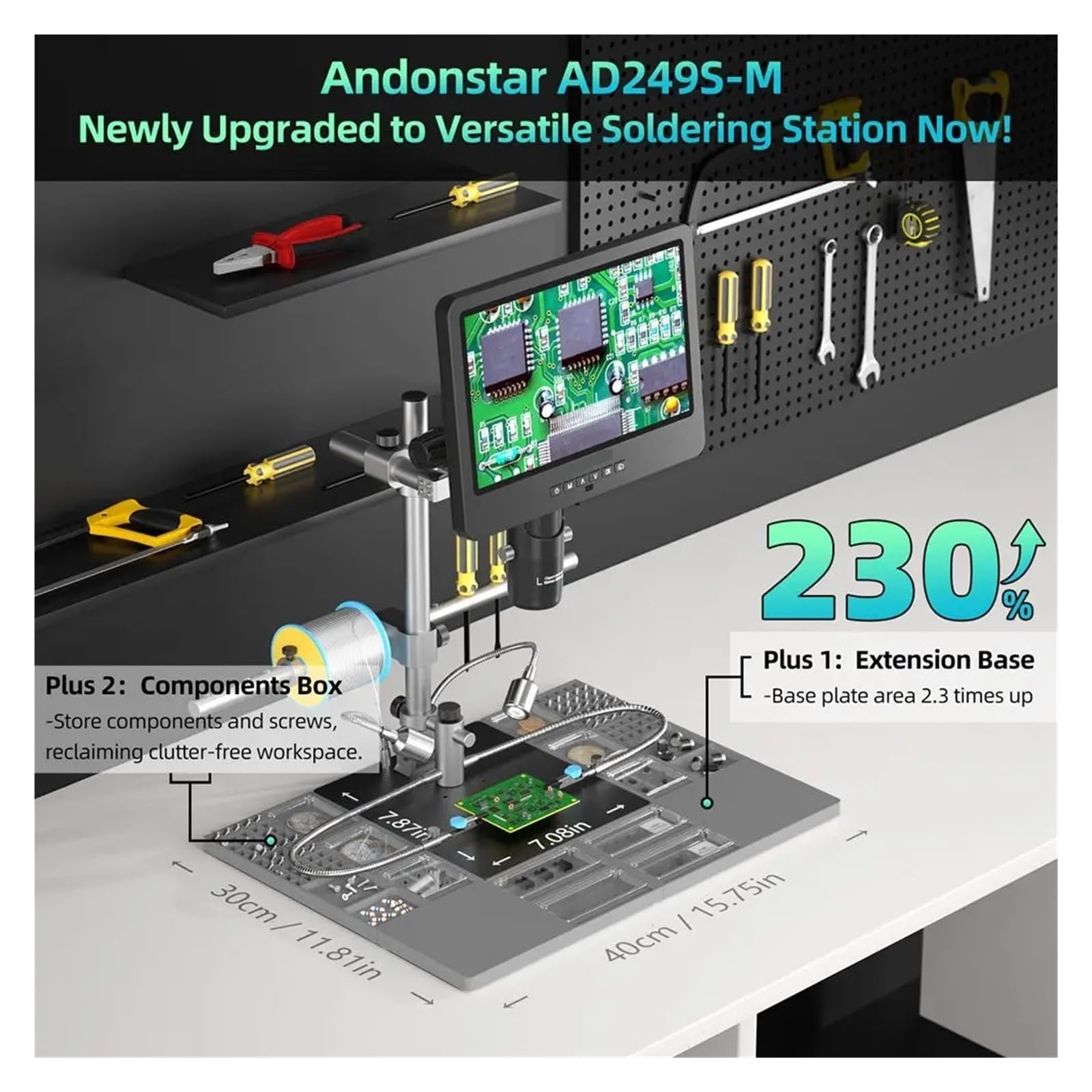 Microscopio Digital Trinocular 2000X UHD 2160P HDMI For Soldadura PCB SMD For Herramientas De Reparación Teléfonos NíTido Y Preciso