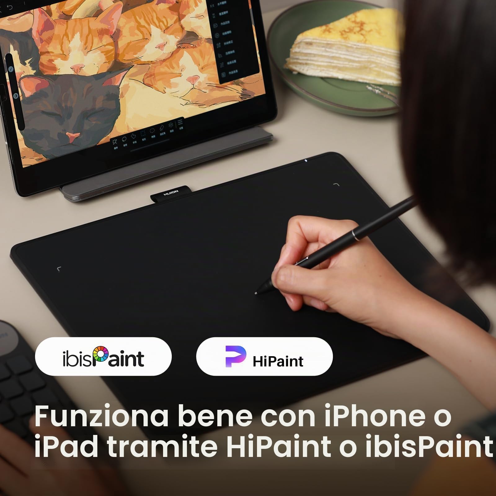 HUION Inspiroy Frego M Tavoletta Grafica Bluetooth, PenTech 3.0+, Tavoletta Grafica 10x6,25 Pollici per Disegnare, Progettare, Lavorare con Mac, PC e Dispositivi Mobili