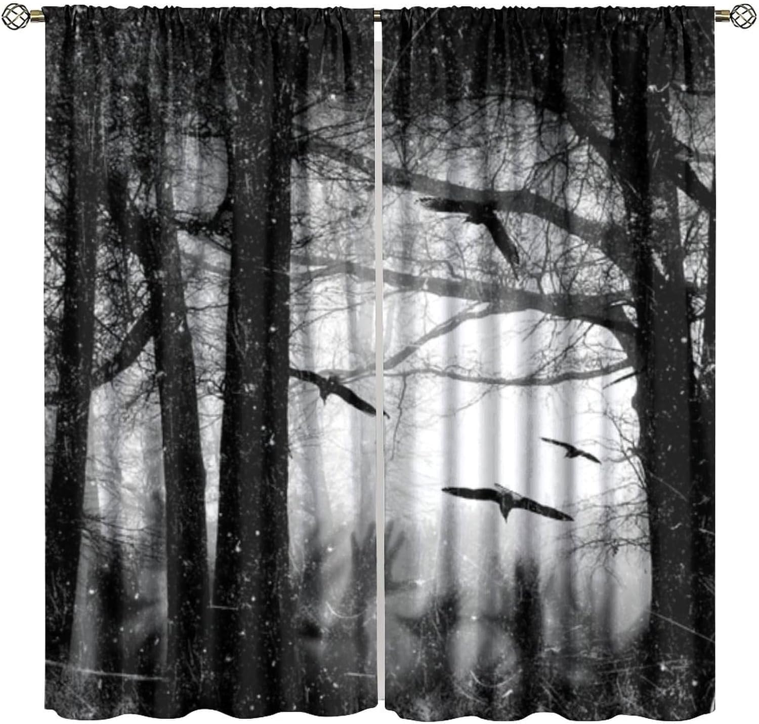 Rideau occultant 3D forêt pour créer un cocon dans votre salon