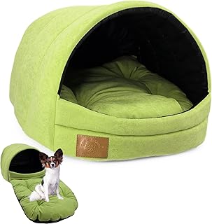 ODOLPLUSZ Hundehütte Hundehöhle Exklusives Haus Hund oder Katze | 2 Größen Komfortabel und Waschbar (Grün, M) product image