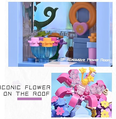 Miniatura 5 de Kit de bloques de construcción de casa de flores modelo de esquina de ciudad, gran regalo para el día de San Valentín para niñas y adultos (356