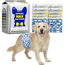 Dono Dog Diapers Male, Disposable Male Dog Wraps 60ct, Ultra Absorbent Doggie Diapers, Rapid-Dry Leak-Proof Puppy Diapers, Wetness Indicator Excitable Urination Incontinence,Large